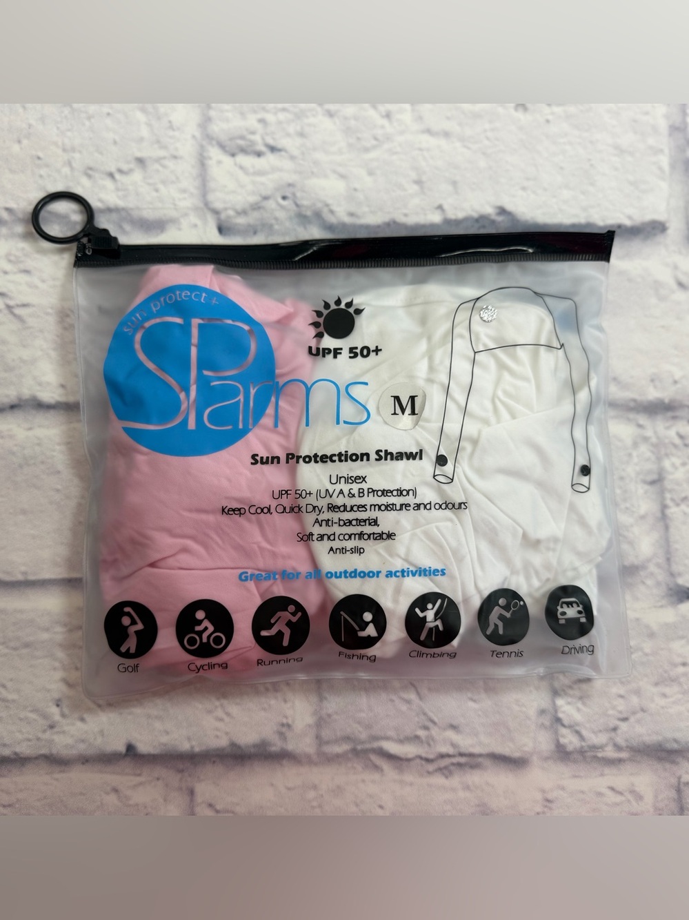 NWT SParms Sun Protection Shawls- Pink & White. 2pack. Size M.